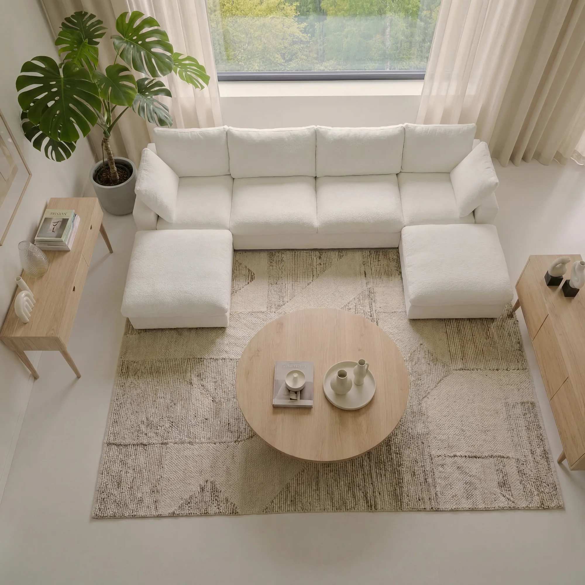 CloudComfort™ Modular Washable Classic Sofa - 4 Seater U-Sectional view 3