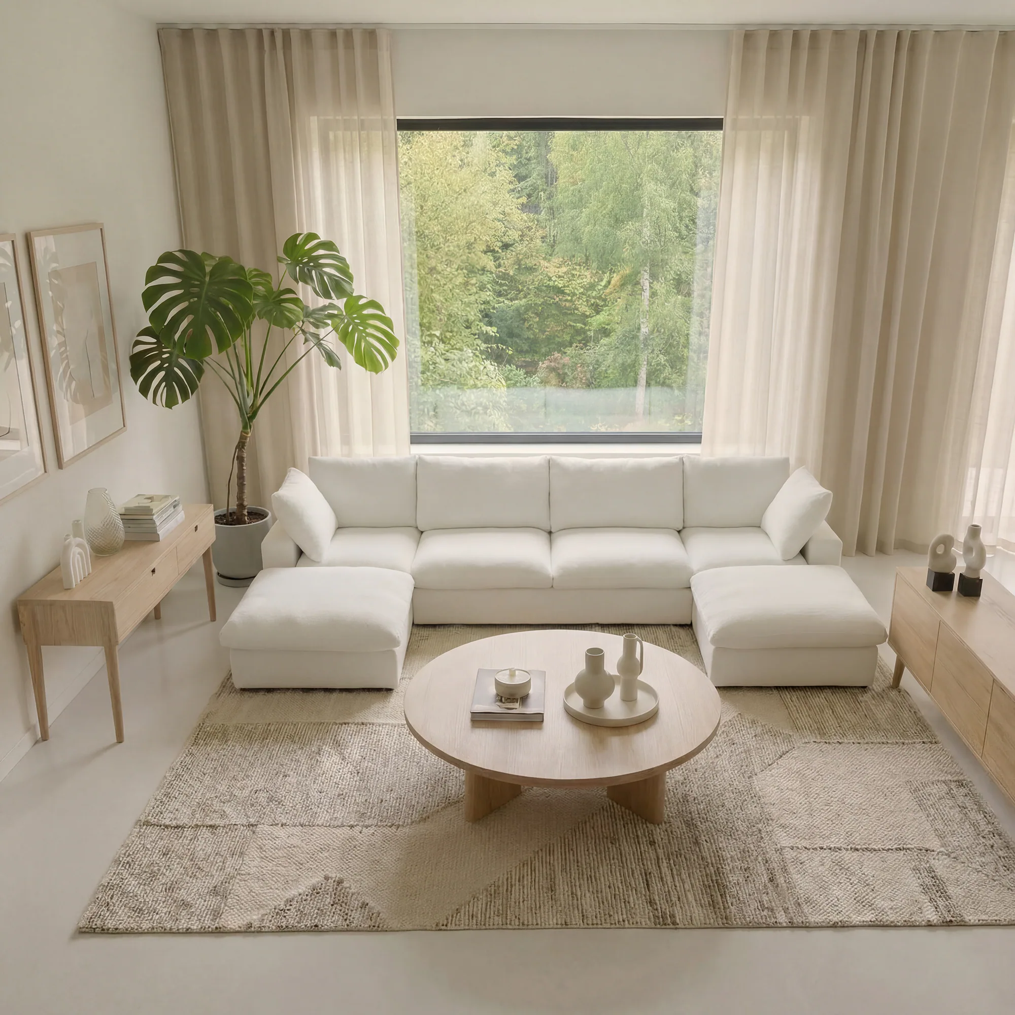 CloudComfort™ Modular Washable Classic Sofa - 4 Seater U-Sectional view 4