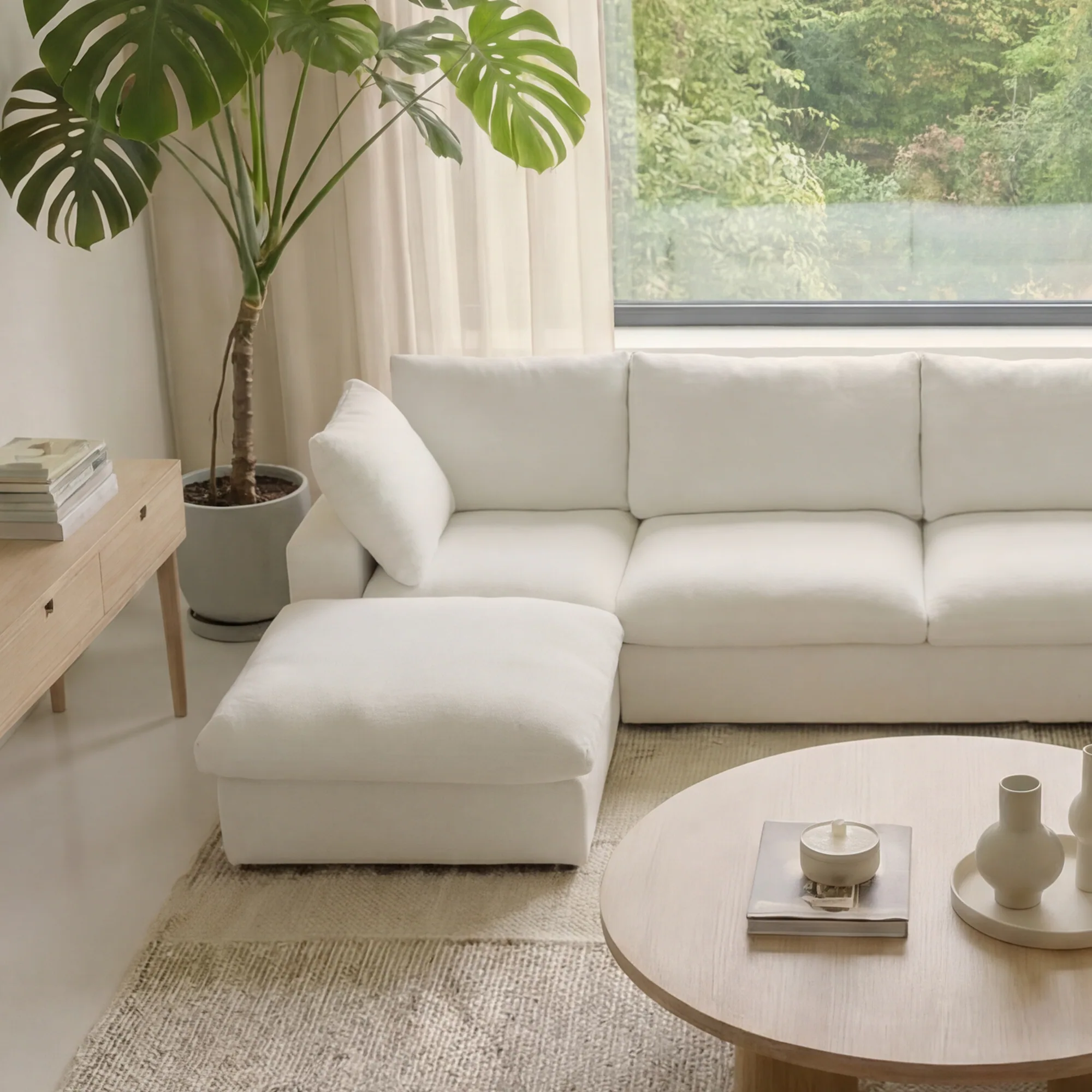 CloudComfort™ Modular Washable Classic Sofa - 4 Seater U-Sectional view 6