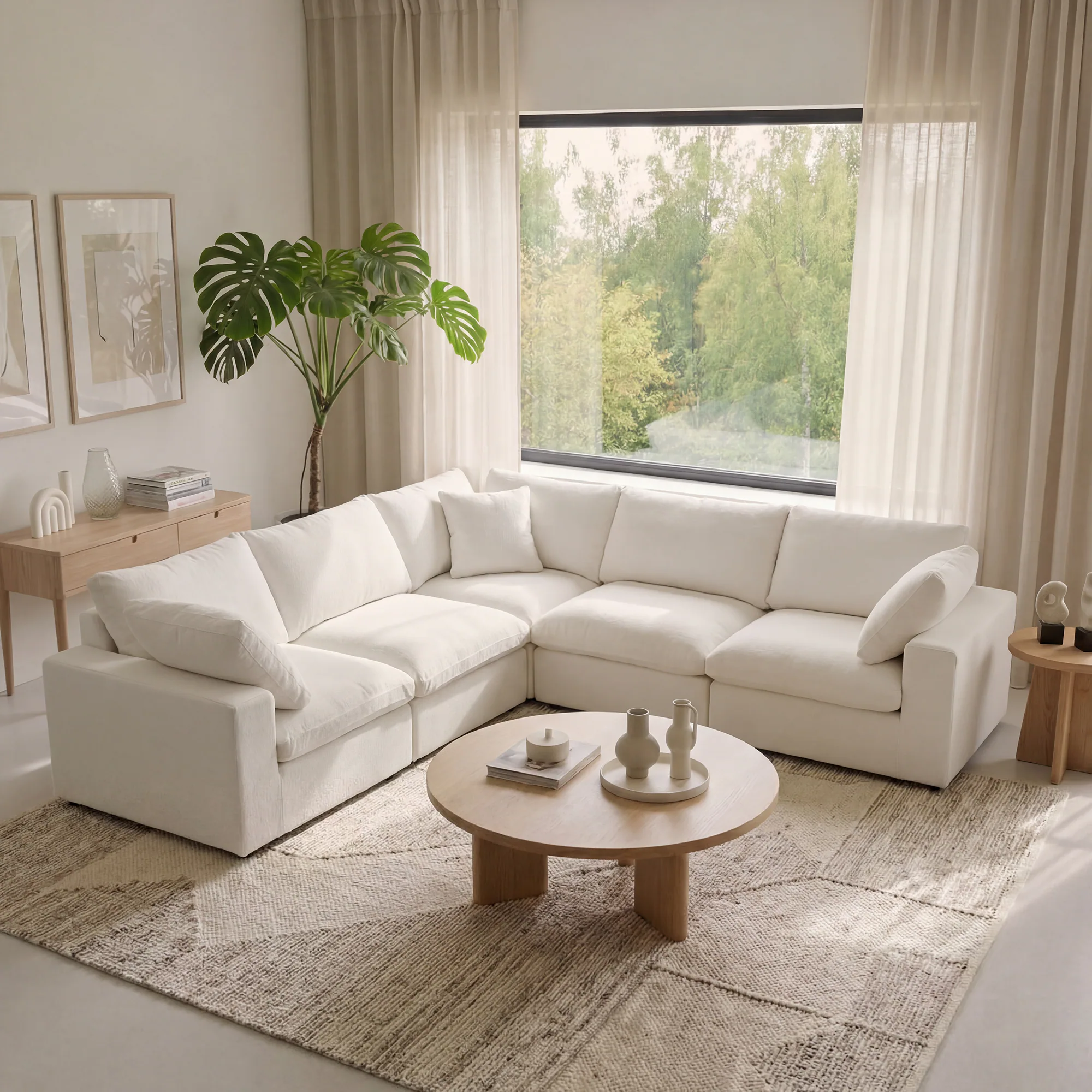 CloudComfort™ Modular Washable Classic Sofa - 5 Seater Corner Sectional view 3