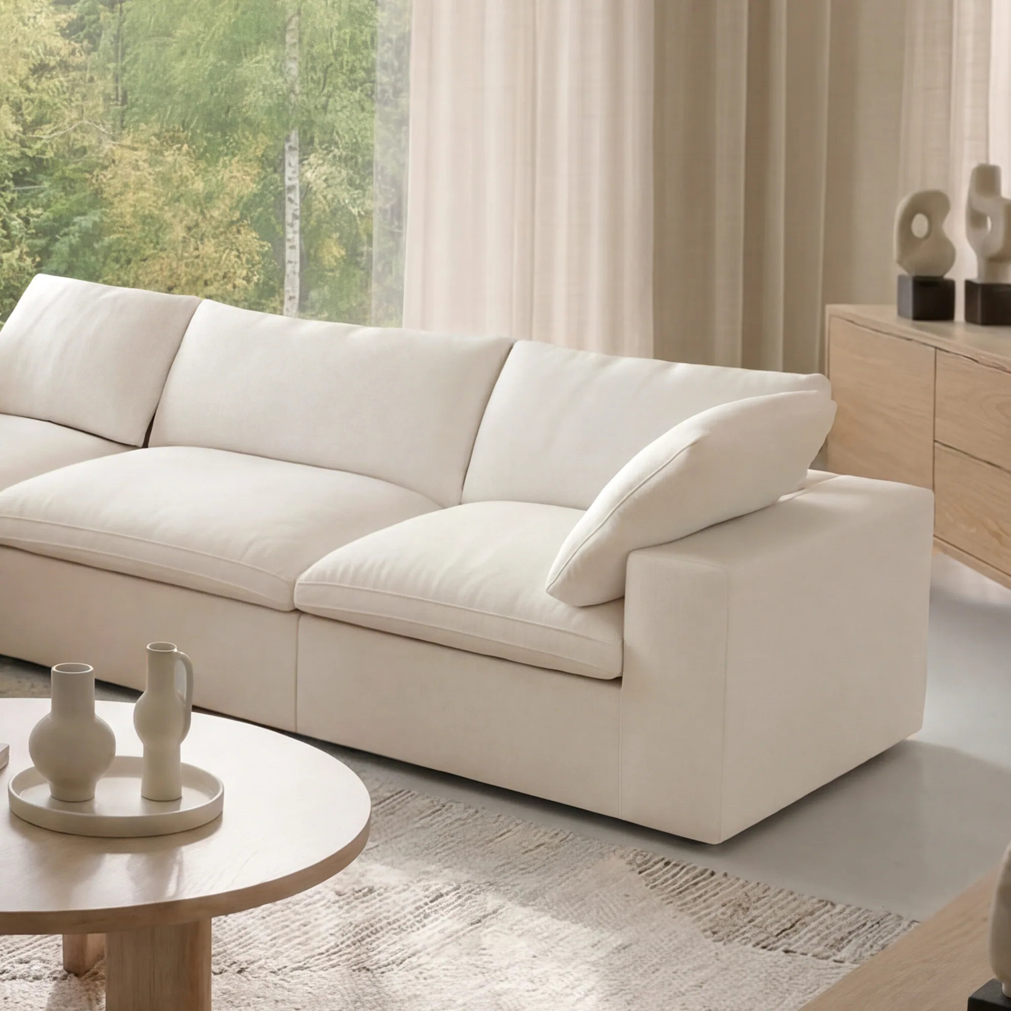 CloudComfort™ Modular Washable Classic Sofa - 5 Seater Corner Sectional view 4
