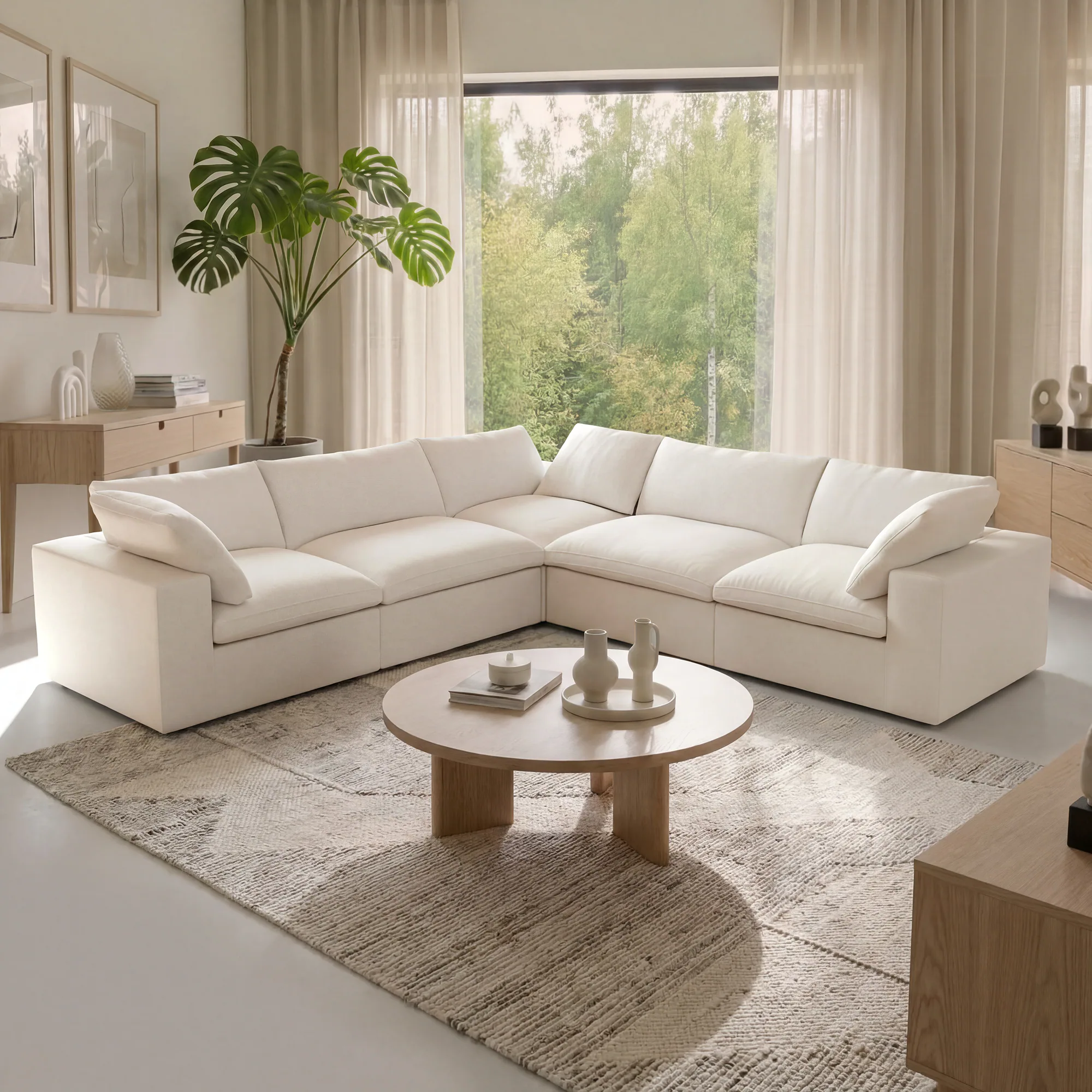 CloudComfort™ Modular Washable Classic Sofa - 5 Seater Corner Sectional view 6