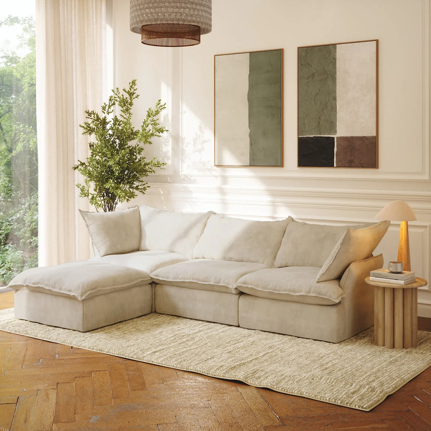 CloudComfort™ Modular Washable Luxe Sofa - 3 Seater Chaise view 4