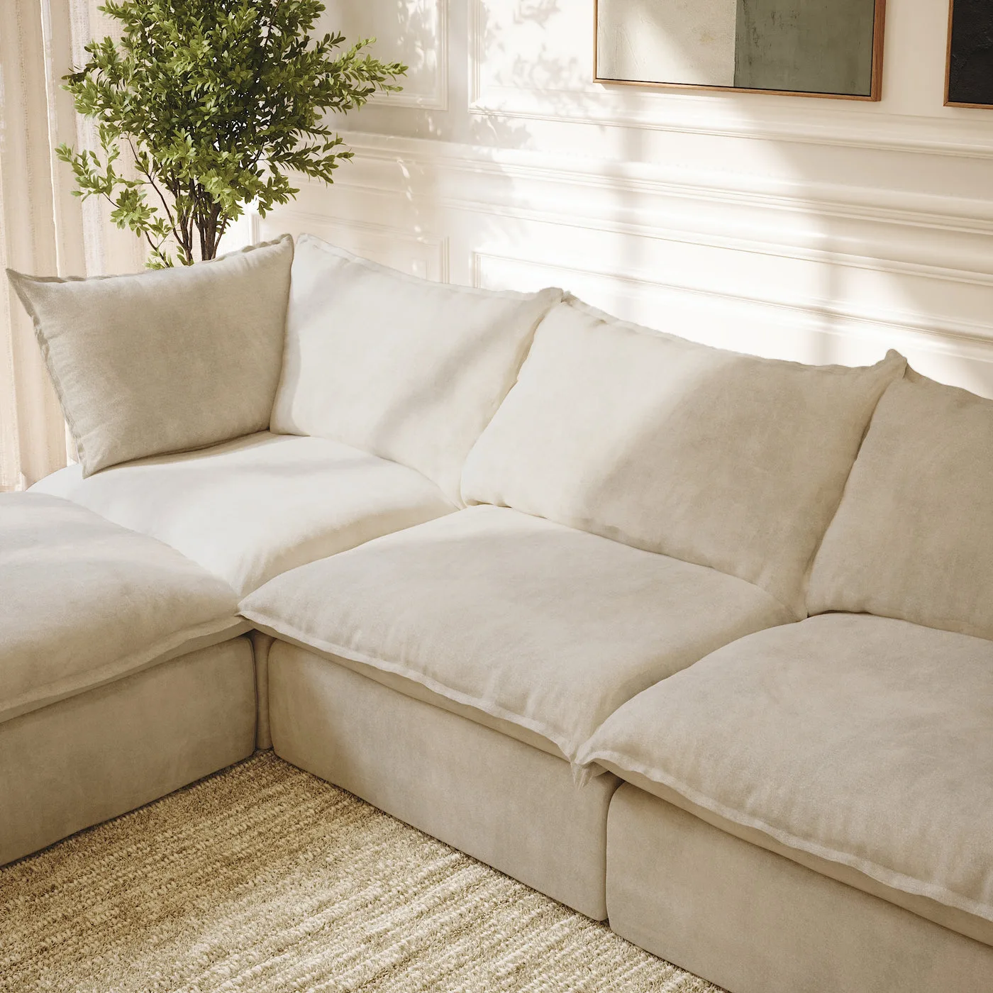 CloudComfort™ Modular Washable Luxe Sofa - 3 Seater Chaise view 6