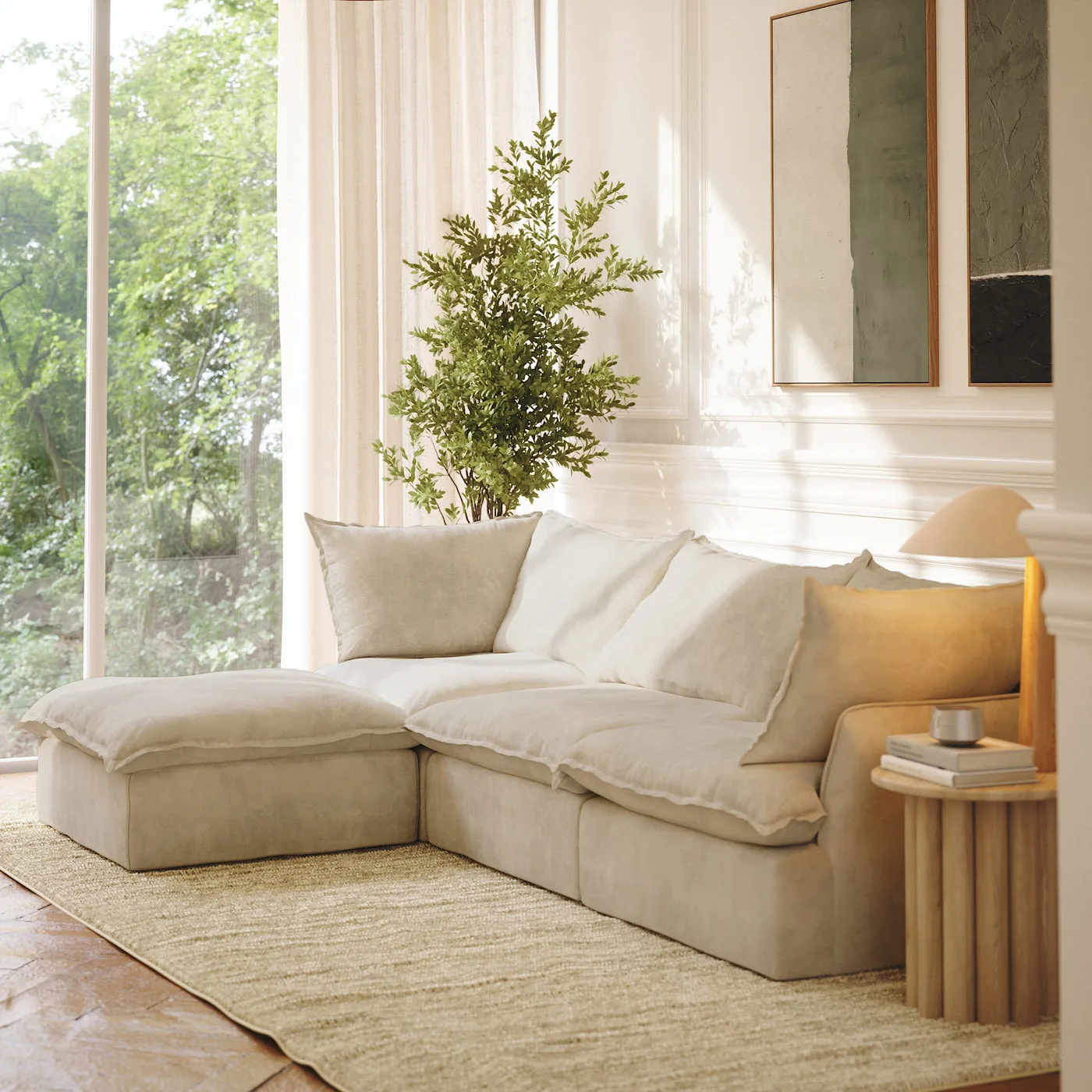 CloudComfort™ Modular Washable Luxe Sofa - 3 Seater Chaise view 7