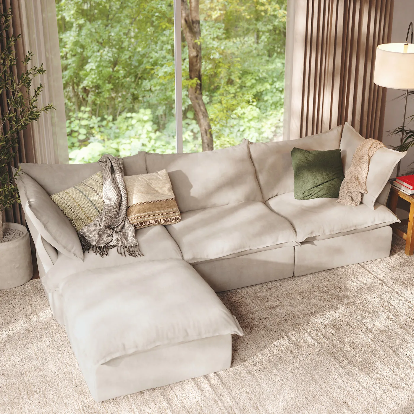 CloudComfort™ Modular Washable Luxe Sofa - 3 Seater Chaise view 10
