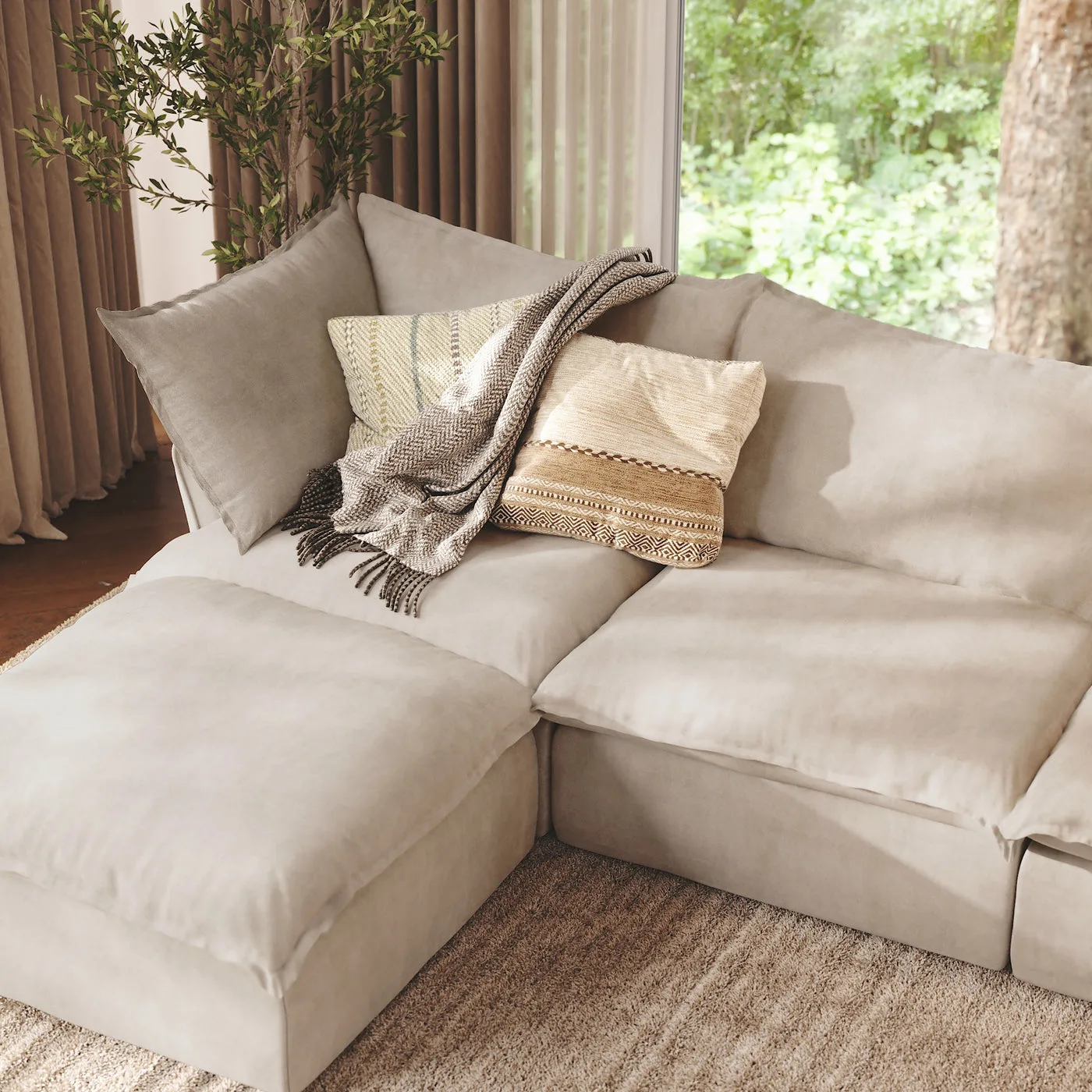 CloudComfort™ Modular Washable Luxe Sofa - 3 Seater Chaise view 11