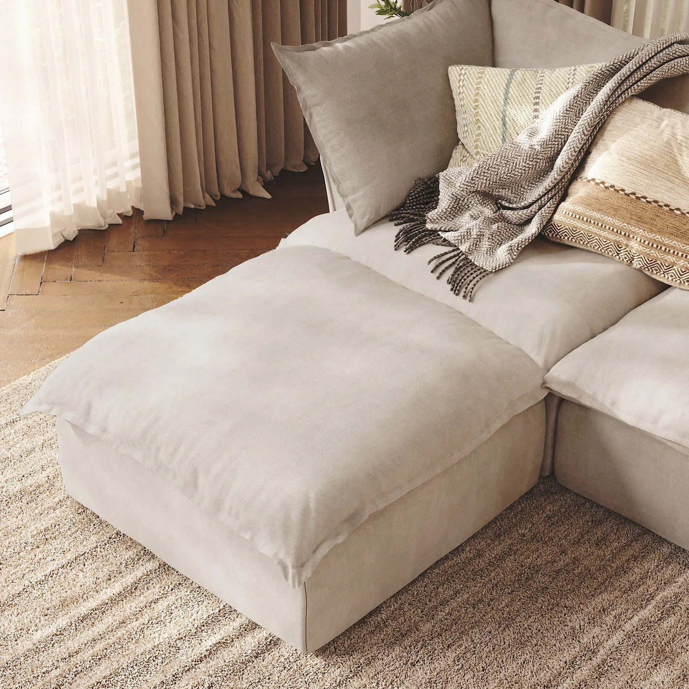 CloudComfort™ Modular Washable Luxe Sofa - 3 Seater Chaise view 12