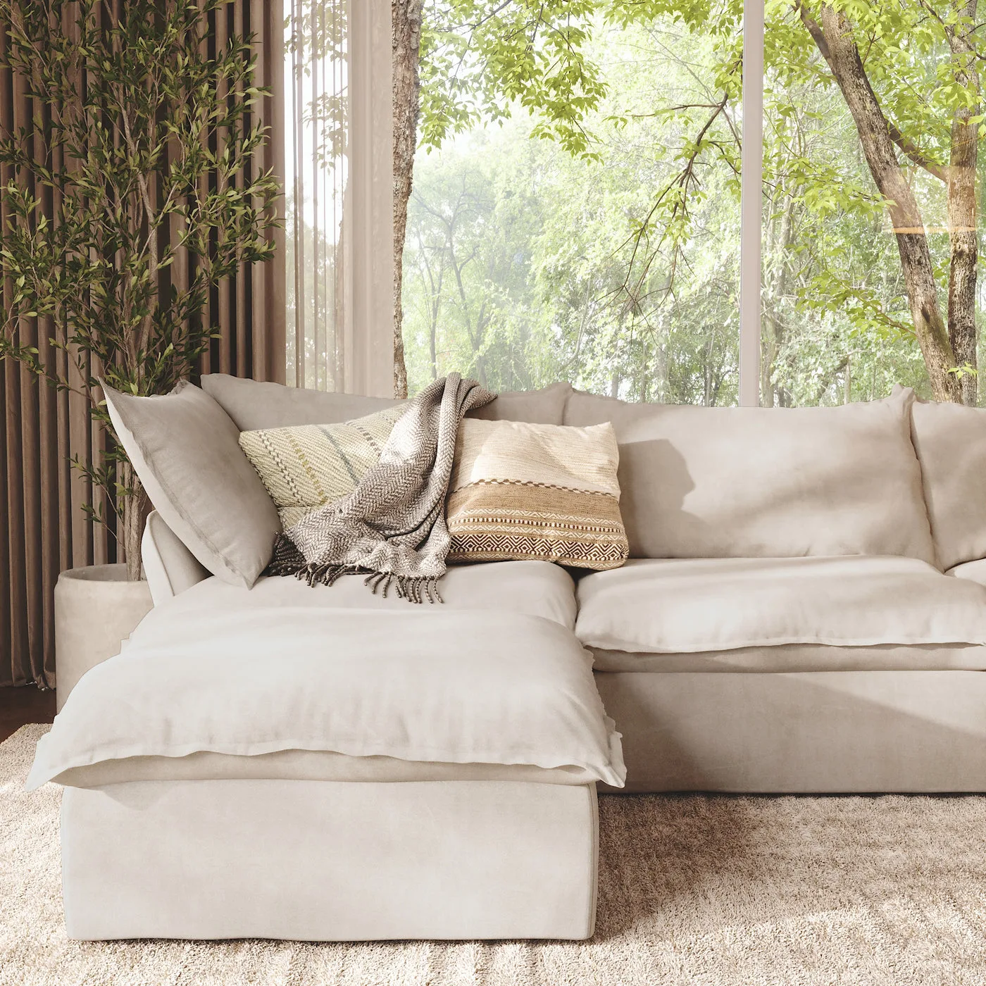 CloudComfort™ Modular Washable Luxe Sofa - 3 Seater Chaise view 13