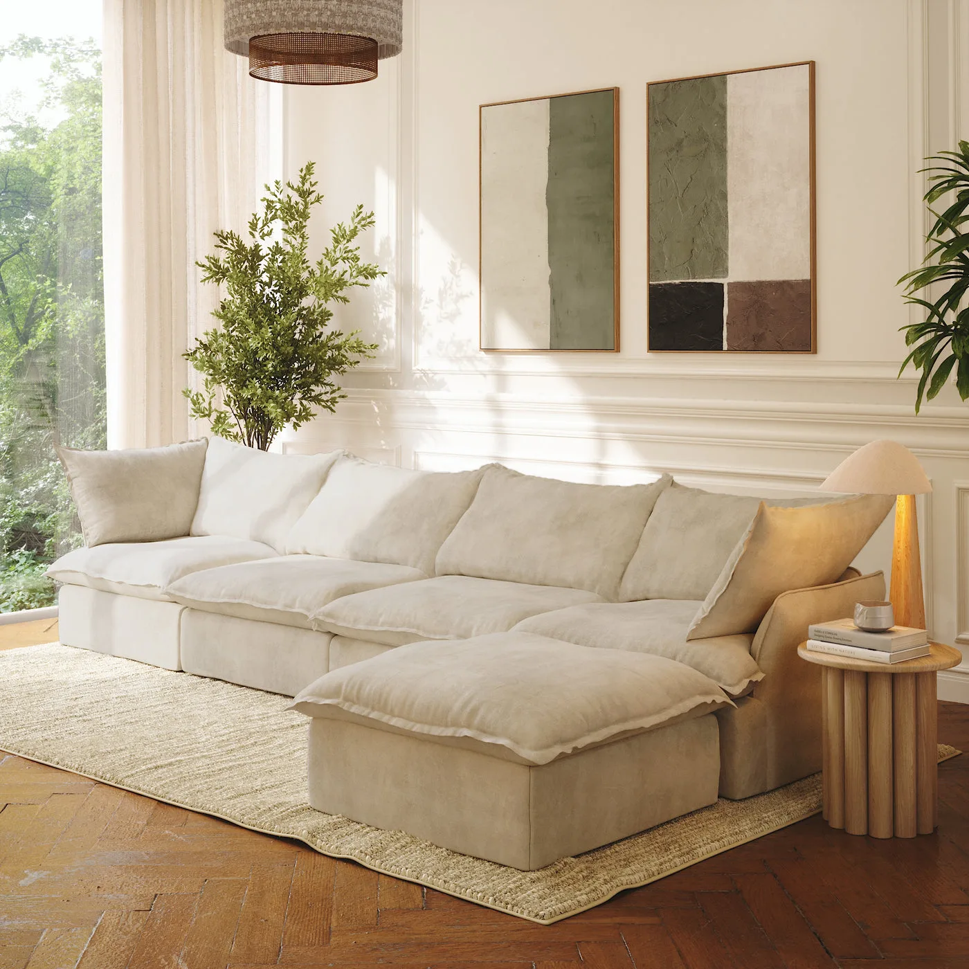 CloudComfort™ Modular Washable Luxe Sofa - 4 Seater Chaise view 3