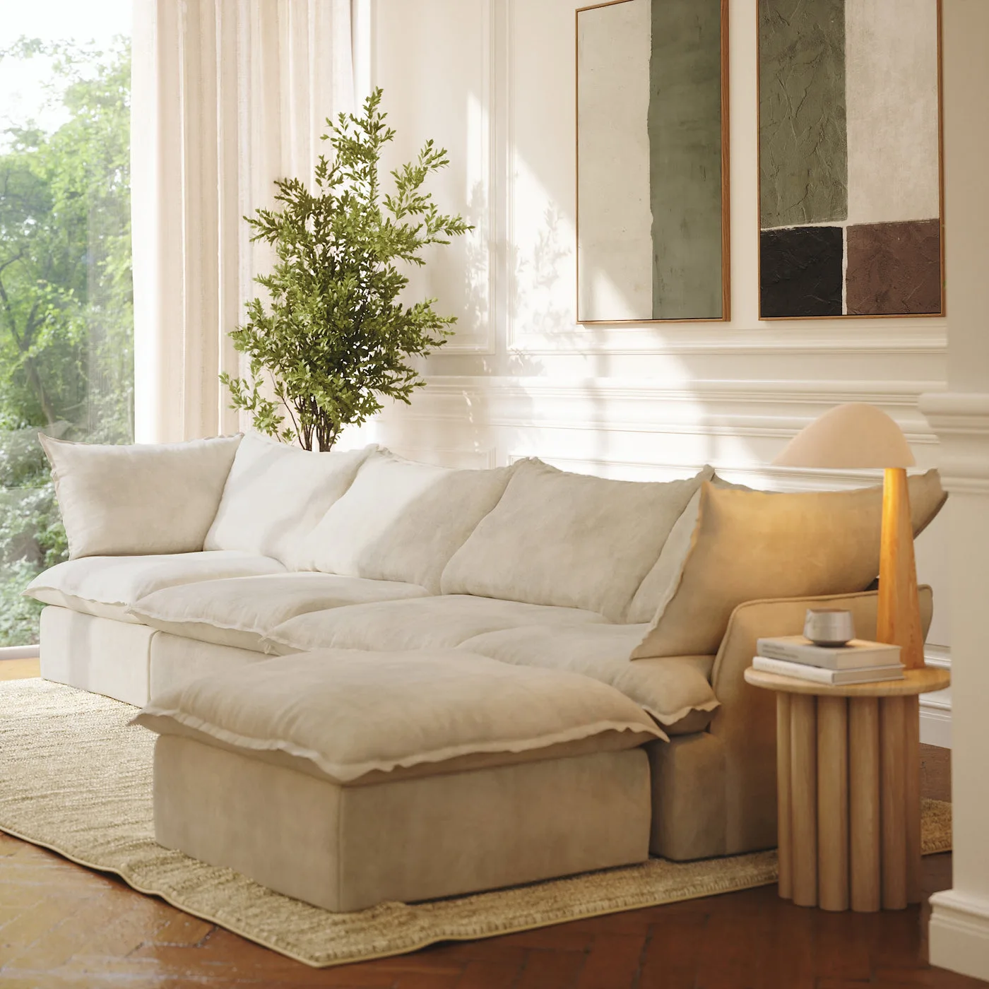 CloudComfort™ Modular Washable Luxe Sofa - 4 Seater Chaise view 7