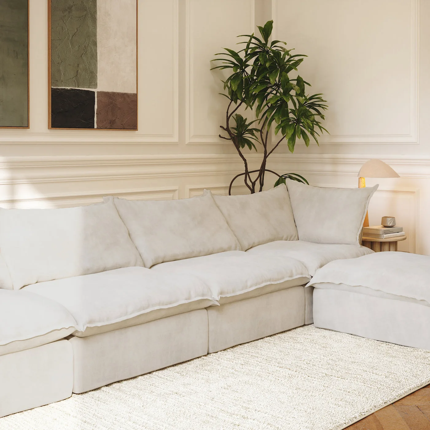 CloudComfort™ Modular Washable Luxe Sofa - 4 Seater Chaise view 8