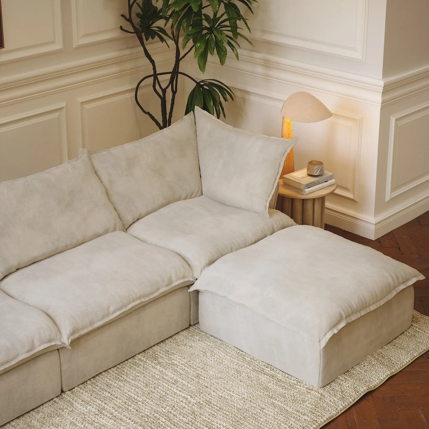 CloudComfort™ Modular Washable Luxe Sofa - 4 Seater Chaise view 9