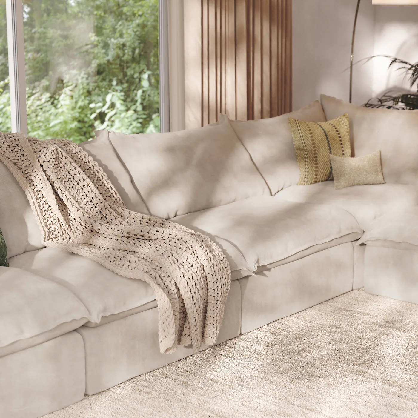 CloudComfort™ Modular Washable Luxe Sofa - 4 Seater Chaise view 14
