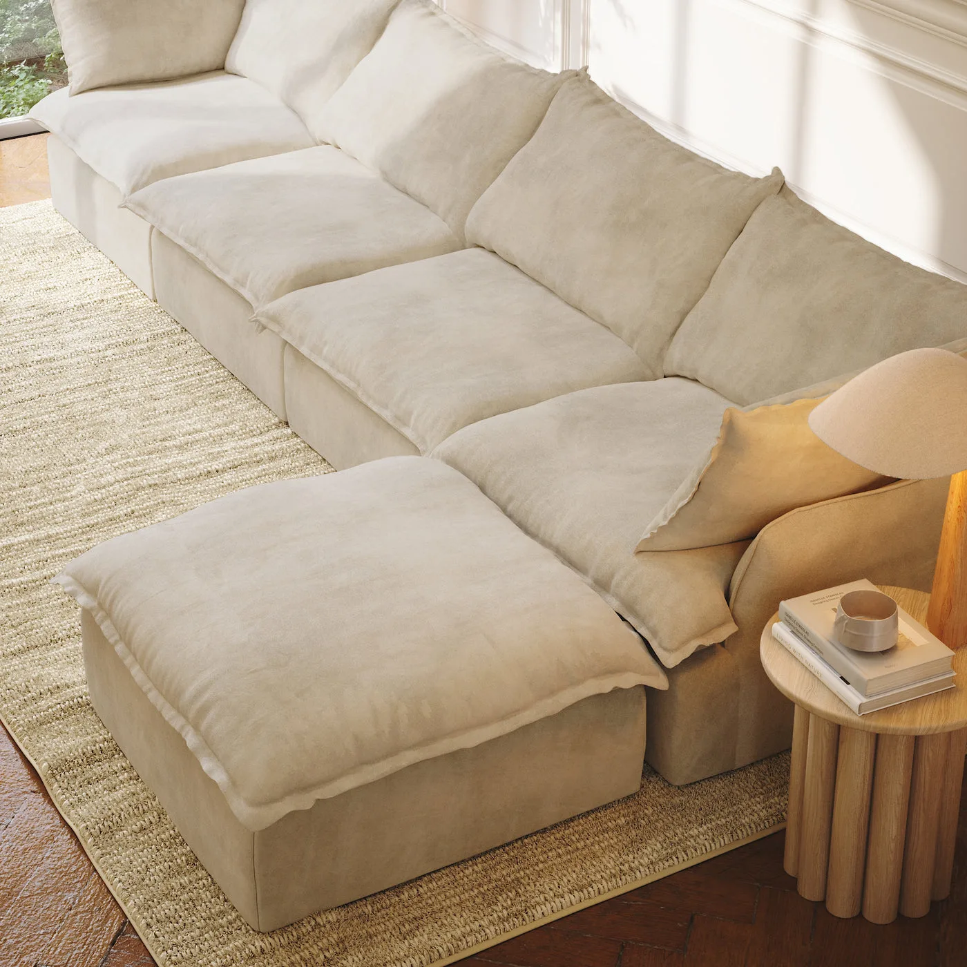 CloudComfort™ Modular Washable Luxe Sofa - 4 Seater Chaise view 15