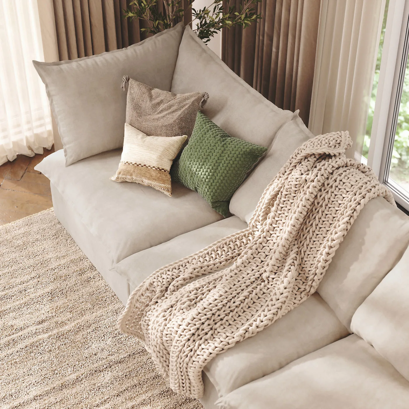 CloudComfort™ Modular Washable Luxe Sofa - 4 Seater Chaise view 16