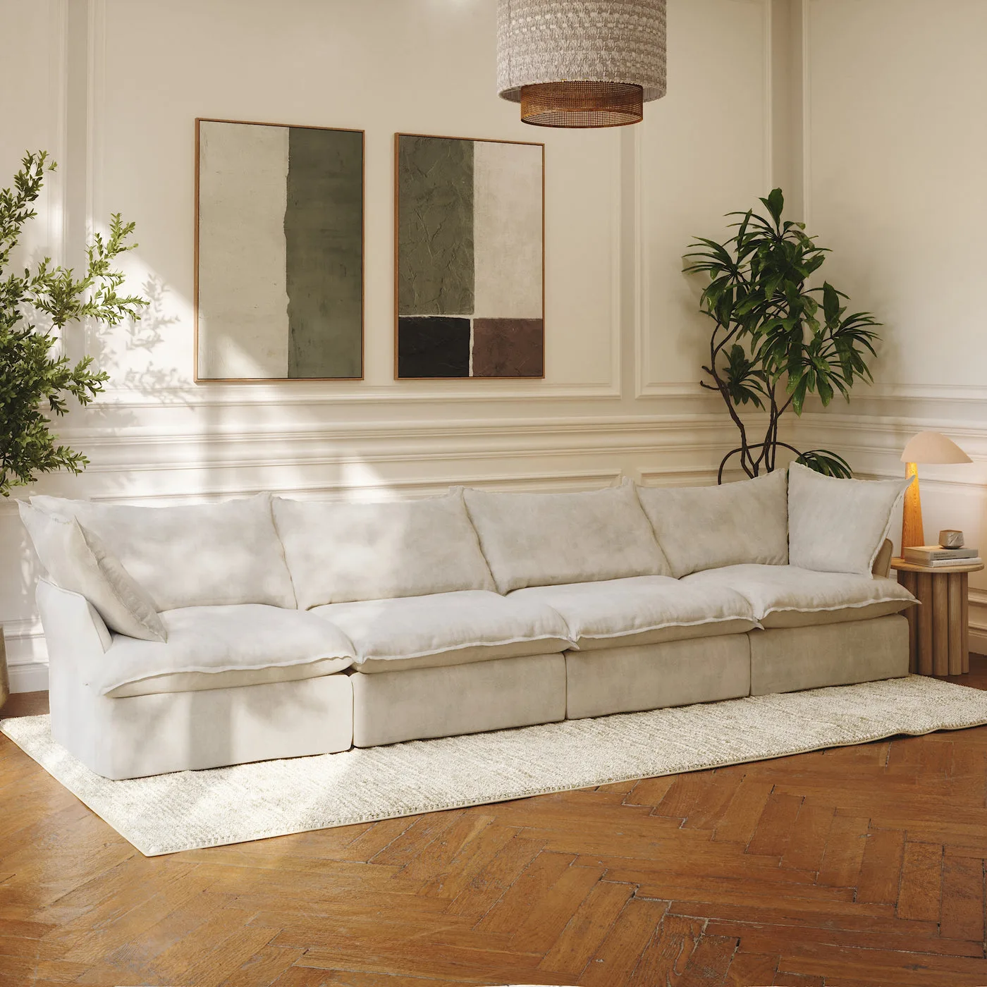 CloudComfort™ Modular Washable Luxe Sofa - 4 Seater view 4