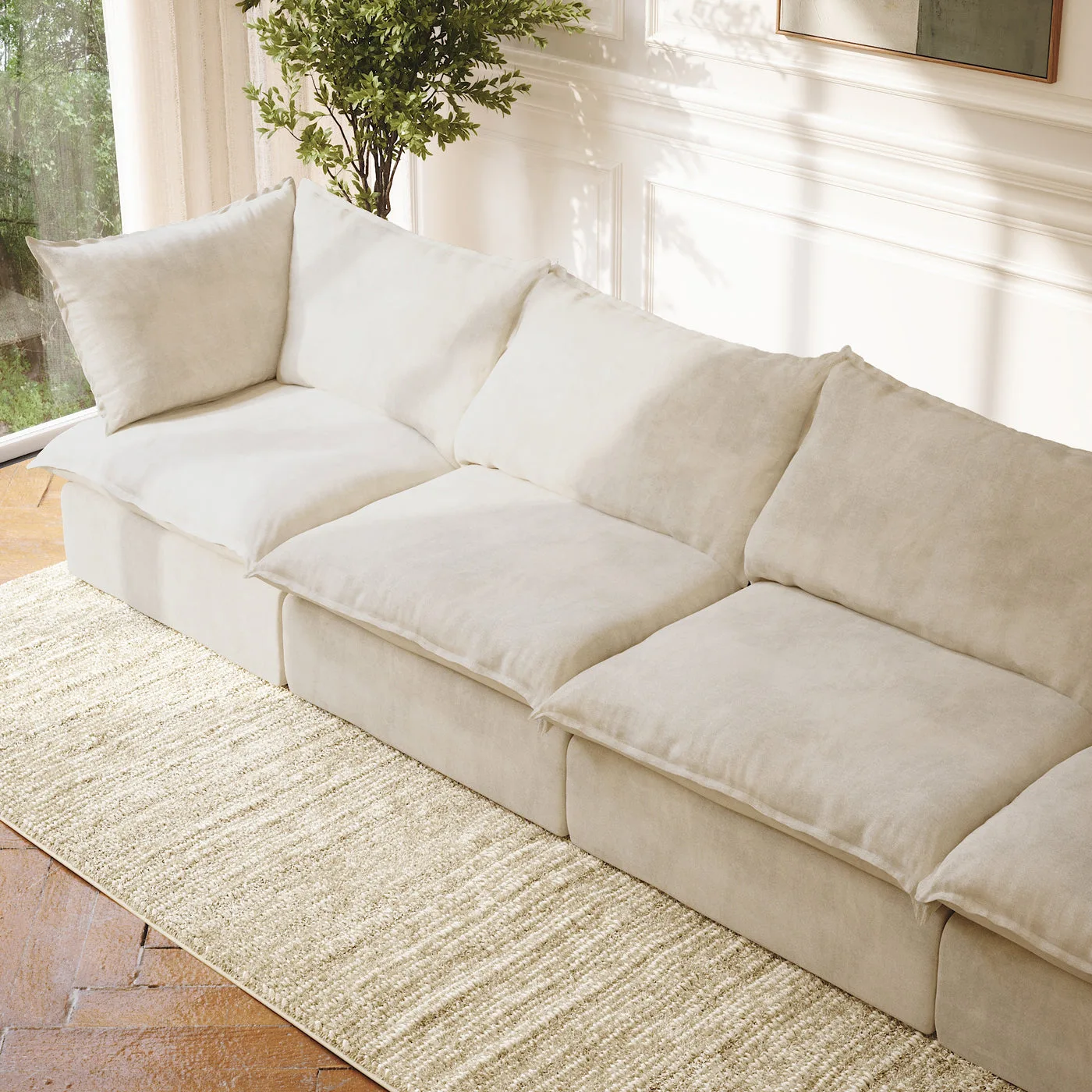 CloudComfort™ Modular Washable Luxe Sofa - 4 Seater view 8