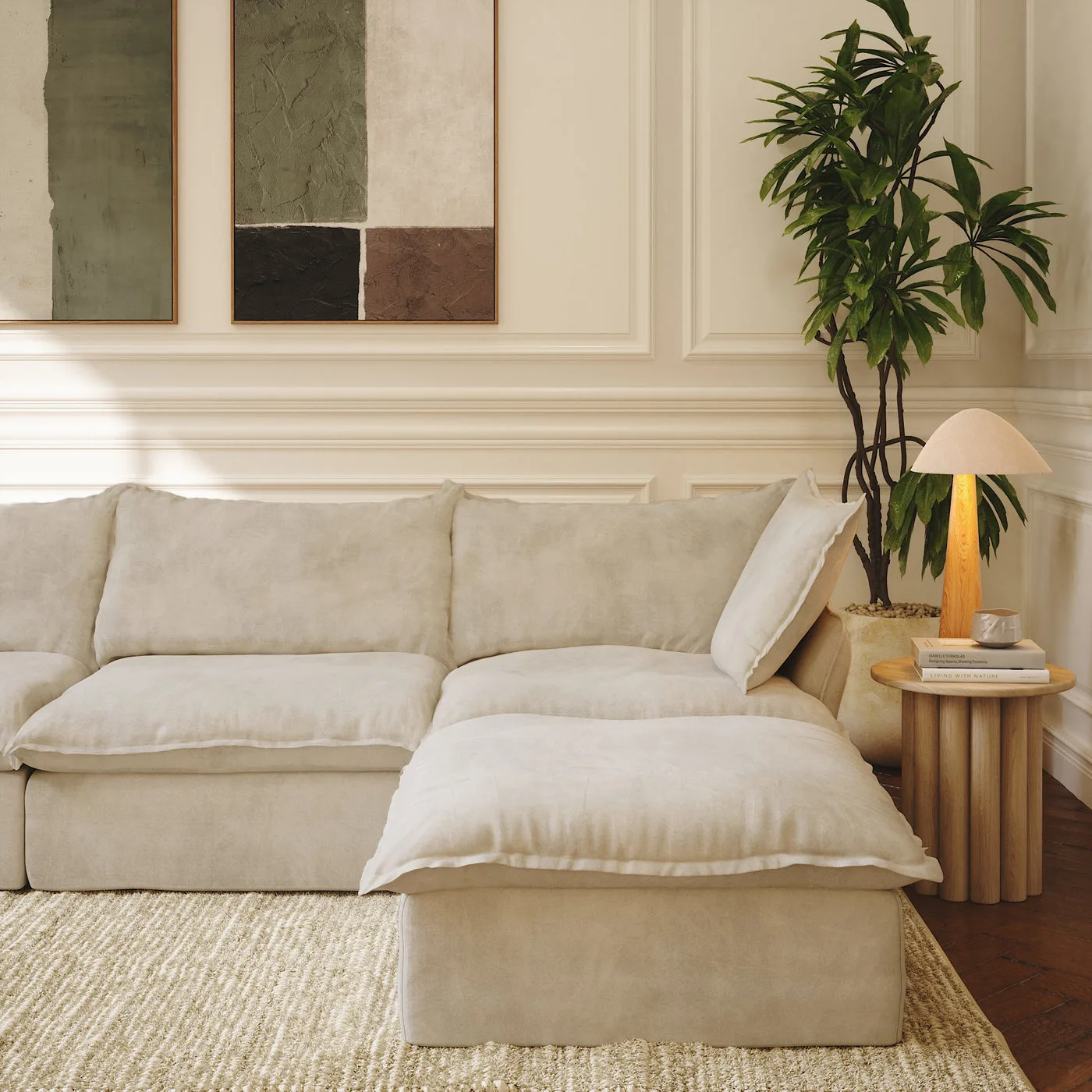 CloudComfort™ Modular Washable Luxe Sofa - 4 Seater U-Sectional view 6