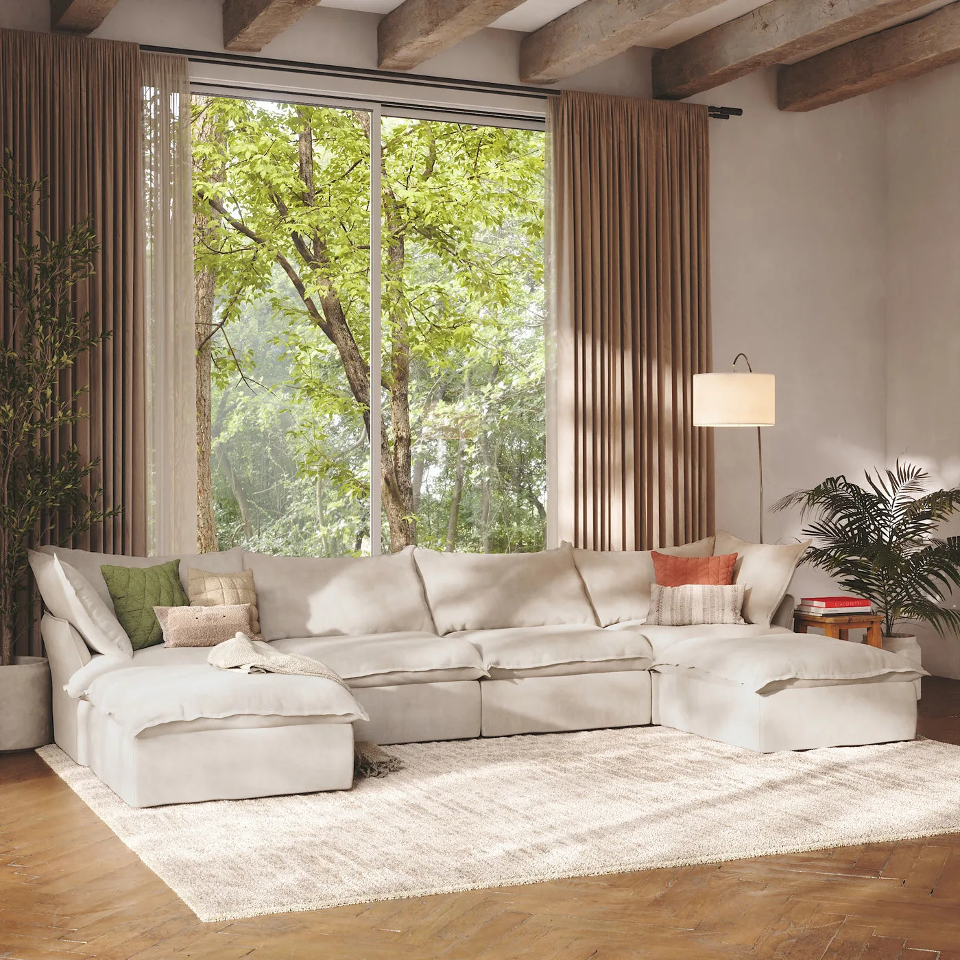 CloudComfort™ Modular Washable Luxe Sofa - 4 Seater U-Sectional view 10