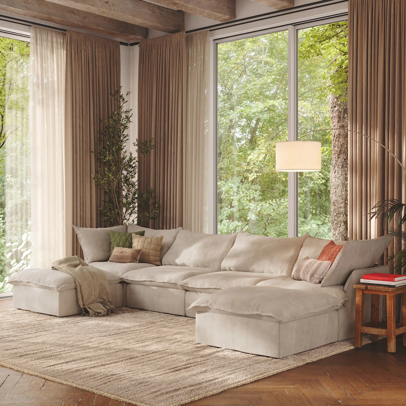 CloudComfort™ Modular Washable Luxe Sofa - 4 Seater U-Sectional view 12