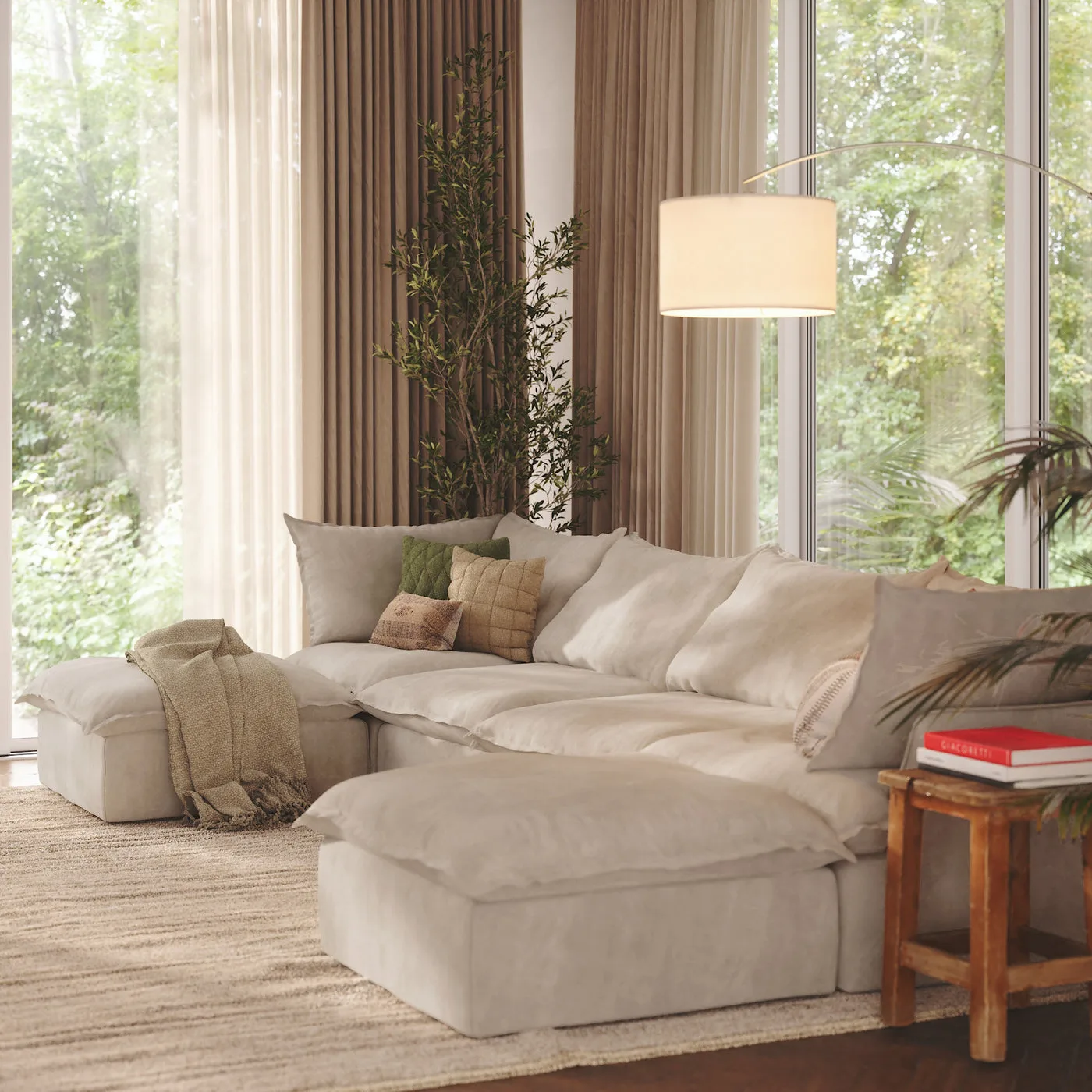 CloudComfort™ Modular Washable Luxe Sofa - 4 Seater U-Sectional view 13