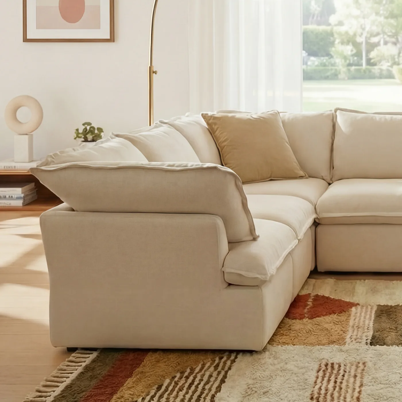 CloudComfort™ Modular Washable Luxe Sofa - 5 Seater Corner Sectional + Ottoman view 18